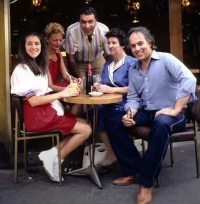 14-year-old Celine Dion sits across from future husband, 39-year-old Rene Angélil in 1982