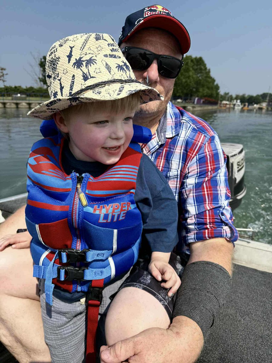 Detroit boating this evening, the New Gordie Howe bridge