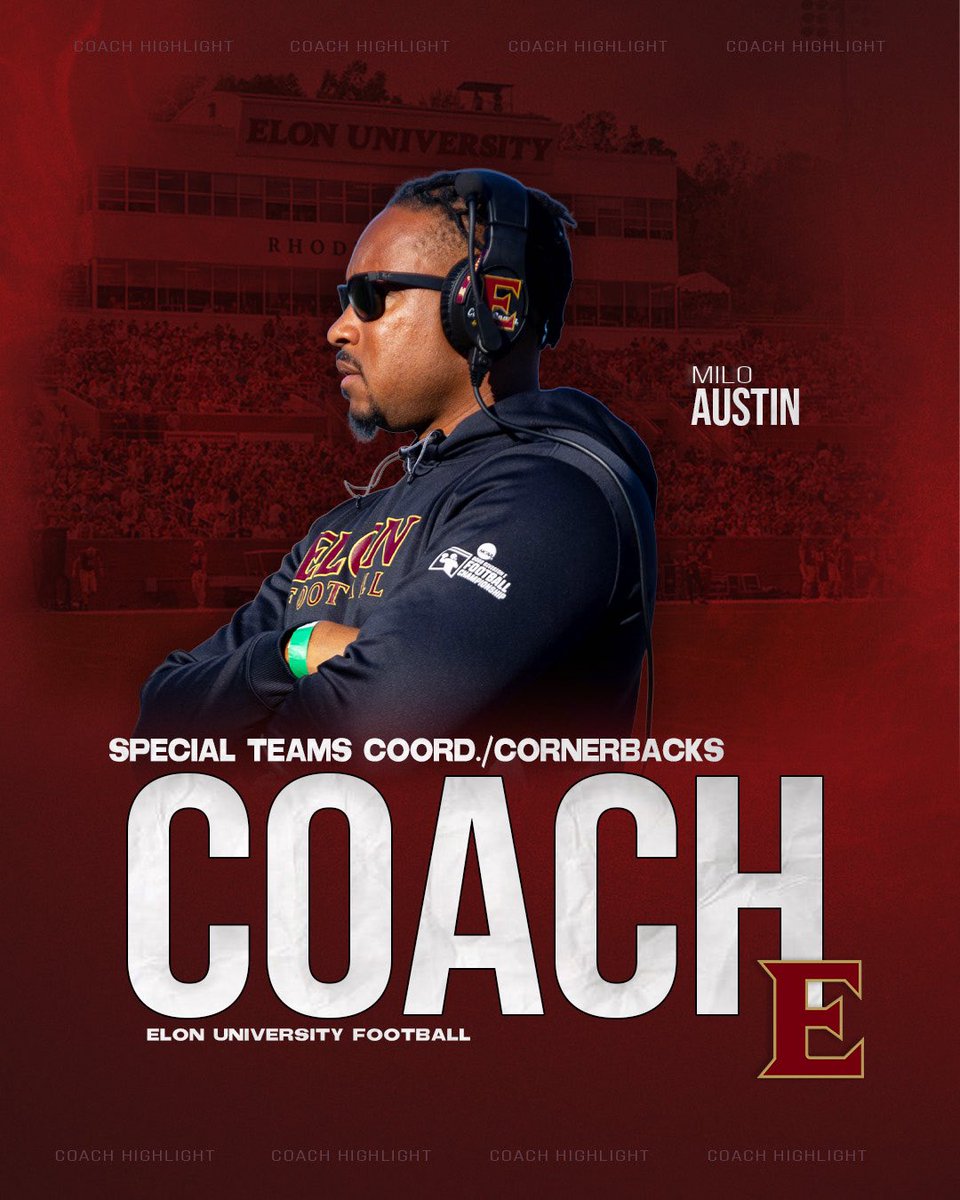 ElonFootball's tweet image. Next up in our Spotlight Series: Our WEFENSE Commander who leads the charge for our special teams and secondary. @CoachMAustin
#CoachesSpotlight |#Developers | #AED | #WEFENSE