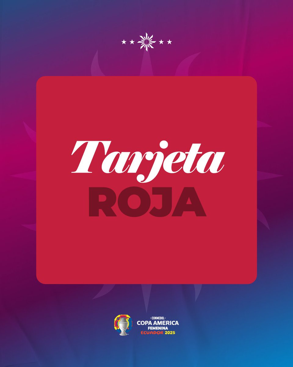 🔴 ¡𝑹𝑶𝑱𝑨!

Expulsada Wendy Carballo por doble amarilla a los 81'

Uruguay 🇺🇾 0-1 🇦🇷 Argentina 

📌  @copaamerica

💻 AUF.TV

#ElEquipoQueNosUne