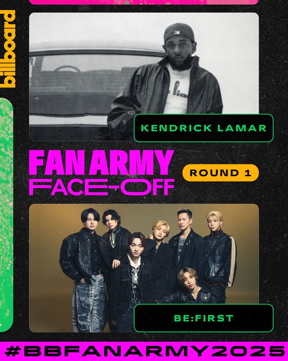 Will it be Kendrick Lamar fans or BE:FIRST’s #BESTYs in round 1 of the #BBFanArmy2025 bracket?

Cast your ballot now: bit.ly/46aguyj