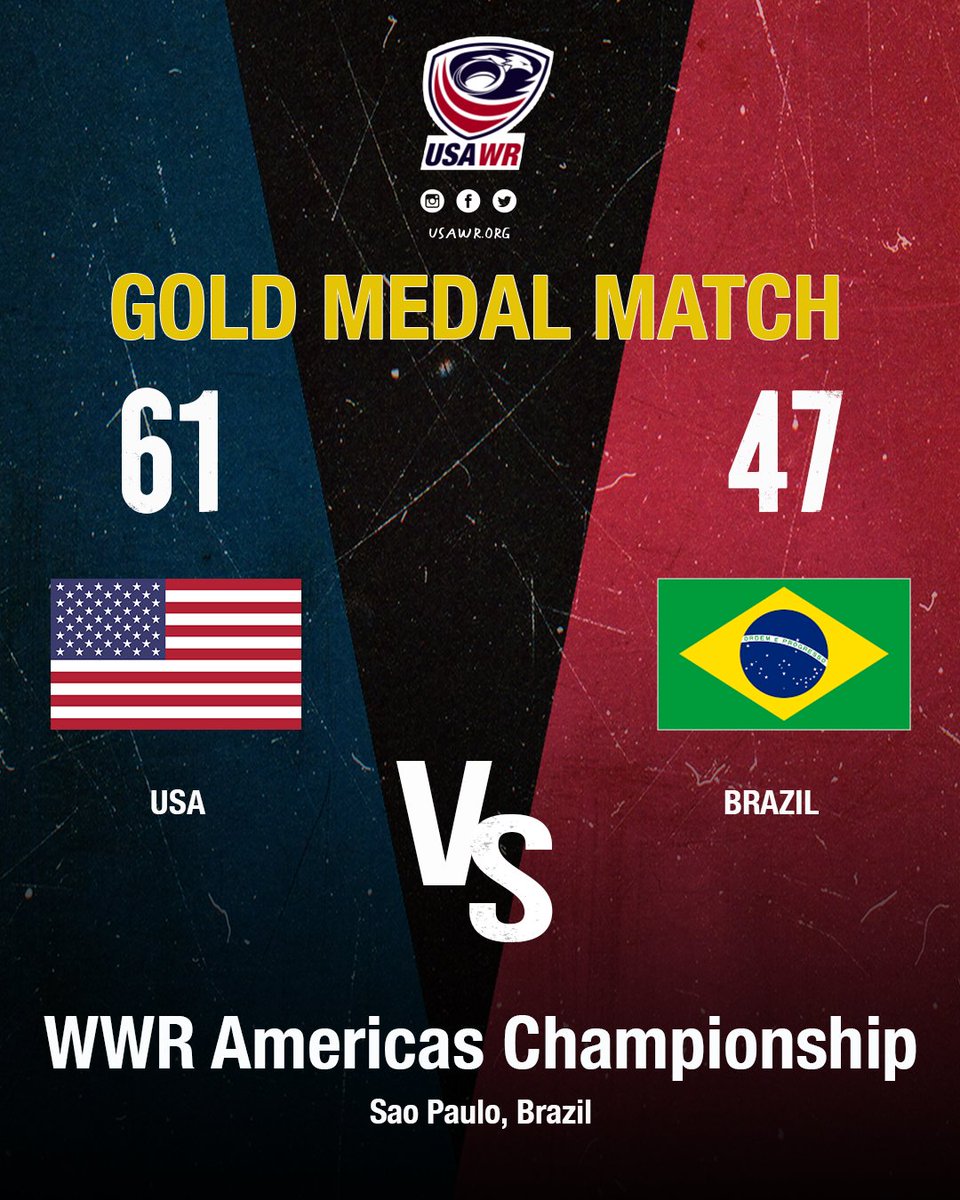 USA Wheelchair Rugby (@usawchrugby) on Twitter photo Final Score
USA (61) vs. Brazil (47)
In a thrilling rematch from pool play, we were able to hold off Brazil earn the 🥇 at the 2025 <a href="/ww_rugby/">World Wheelchair Rugby</a> Americas Championship & a spot at next year's WWR World Championship! Thanks to everyone who cheered us on here in Brazil & back home! Final Score
USA (61) vs. Brazil (47)
In a thrilling rematch from pool play, we were able to hold off Brazil earn the 🥇 at the 2025 <a href="/ww_rugby/">World Wheelchair Rugby</a> Americas Championship & a spot at next year's WWR World Championship! Thanks to everyone who cheered us on here in Brazil & back home!