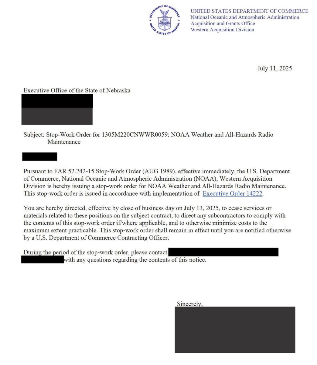 Unbelievable. Just days after the tragic flooding in Texas, NOAA is demanding that public TV stations remove equipment from towers that is critical for these stations to send weather alerts. Trump’s ideological crusade against public broadcasting will cost lives.