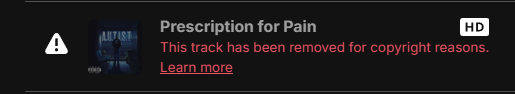 chromesymusic's tweet photo. Hey @SoundCloud — I won a copyright dispute on my track “Prescription for Pain” (Chromesy), but it’s still listed as removed and not showing up. Can someone help restore it properly?

Attached are screenshots backing up my claim https://t.co/wbFnl32IuC