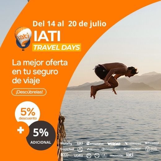 ¡Llegan los ‘IATI Travel Days’!

Si reservas tu seguro de viaje hasta el 20 de julio, tendrás un -10% de descuento en lugar del -5% habitual. ¡Para viajar en todas las fechas!

Obtén tu descuento desde aquí:
iatiseguros.com/?r=74264333664…

Compártelo con ese amigo que se va de viaje 😬