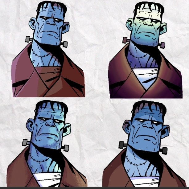 Actividad que me toco hacer en la universidad, Colorear con distintos estilos y distintos angulos de iluminación🤙