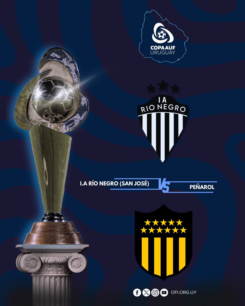 𝗖𝗼𝗽𝗮 𝗔𝗨𝗙 𝗨𝗿𝘂𝗴𝘂𝗮𝘆 𝟮𝟬𝟮𝟱 

I.A Río Negro 🆚 Peñarol  

#JuegaUnPaís