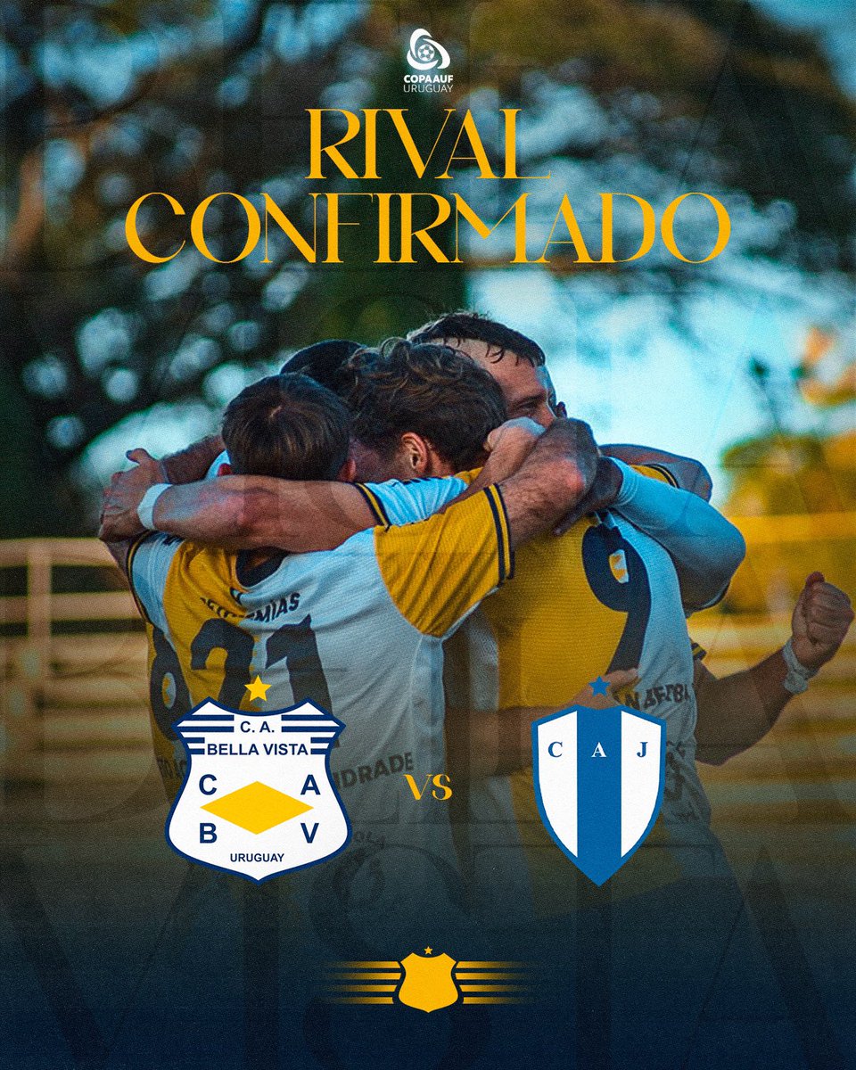 ☑️ 𝗥𝗜𝗩𝗔𝗟 𝗖𝗢𝗡𝗙𝗜𝗥𝗠𝗔𝗗𝗢

Nos mediremos ante <a href="/JuventudUy/">Club Atlético Juventud</a> por los 16avos de la <a href="/CopaAUFUruguay/">Copa AUF Uruguay</a>. 

#GarraYCalidad | #SomosBellaVista🟡⚪️