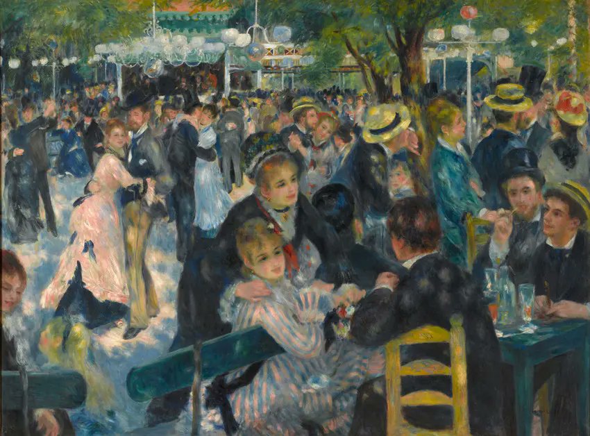 Art__Paintings's tweet image. Pierre-Auguste Renoir
French Impressionist
Dance at the Moulin de la Galette (1876)