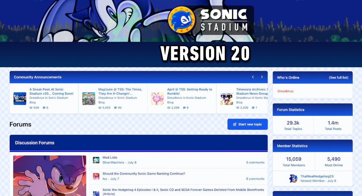 sonicstadium's tweet image. The next-generation of #SonicTheHedgehog communities is coming SOON... get ready for TSS v20 by exploring our Grand Tour of the different sections of the site that will be available to you post-upgrade! #SonicStadium25
🔗👇 Link in the comments!