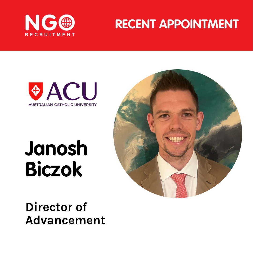 📢 We’re delighted to announce the appointment of Janosh Biczok as Director of Advancement at ACU! Congratulations Janosh, we can’t wait to see the incredible impact you’ll make.  🙌

#NGORecruitment #Philanthropy #HigherEdLeadership