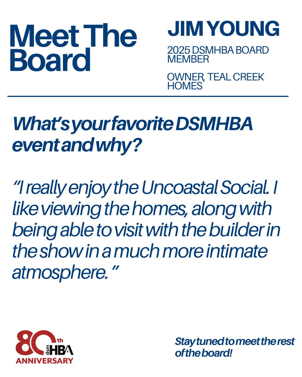 Meet the 2025 DSMHBA Board of Directors! 

Thank you for all you do for the HBA, Jim! 

#dsmhba