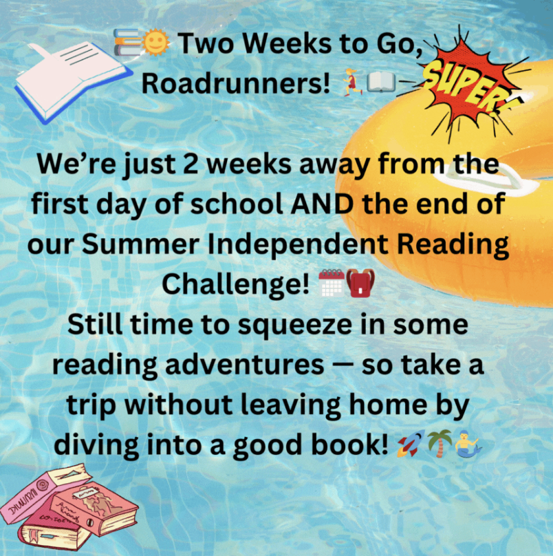 Only two weeks to go, Roadrunners!  📖