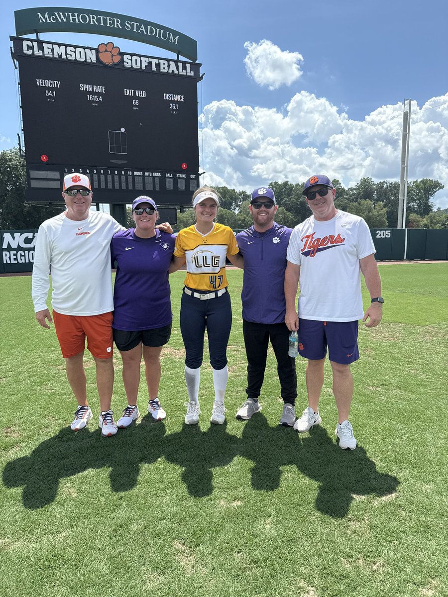 Brooklyn Oliviero (@bmoliviero) on Twitter photo Today was a great day! Huge thank you <a href="/clemsonsoftball/">Clemson Softball 🥎</a> —all the coaches, staff and players—for hosting your Elite Clinic. The instruction and feedback were invaluable, and there was something special about the vibe—positive and so much fun. Cannot wait to go back!
Go Tigers🧡💜! Today was a great day! Huge thank you <a href="/clemsonsoftball/">Clemson Softball 🥎</a> —all the coaches, staff and players—for hosting your Elite Clinic. The instruction and feedback were invaluable, and there was something special about the vibe—positive and so much fun. Cannot wait to go back!
Go Tigers🧡💜!