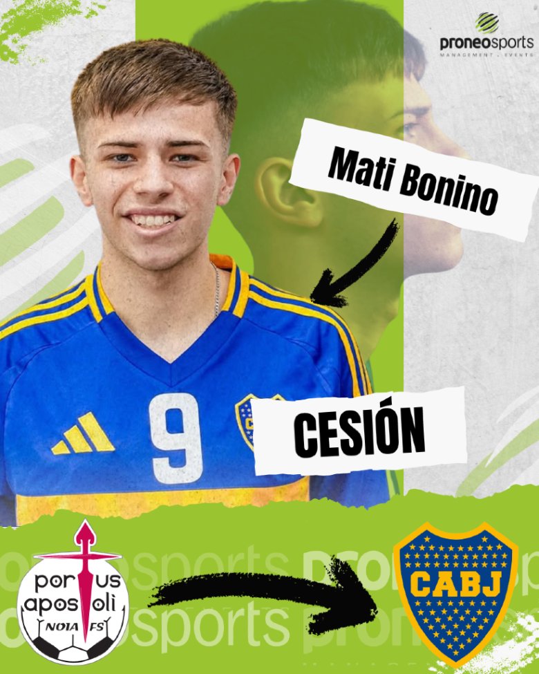 🆕 𝐌𝐀𝐓𝐈 𝐁𝐎𝐍𝐈𝐍𝐎

🔵🟡 𝐁𝐨𝐜𝐚 𝐉𝐮𝐧𝐢𝐨𝐫𝐬
✍🏻 𝐂𝐞𝐝𝐢𝐝𝐨 𝐡𝐚𝐬𝐭𝐚 𝐝𝐢𝐜𝐢𝐞𝐦𝐛𝐫𝐞 𝐝𝐞 𝟐𝟎𝟐𝟔
🔁 𝐋𝐥𝐞𝐠𝐚 𝐩𝐫𝐨𝐜𝐞𝐝𝐞𝐧𝐭𝐞 𝐝𝐞𝐥 𝐍𝐨𝐢𝐚 𝐅𝐒

⚽ ¡𝐌𝐮𝐜𝐡𝐚 𝐬𝐮𝐞𝐫𝐭𝐞, 𝐌𝐚𝐭𝐢! 🔥

#ProneoSports