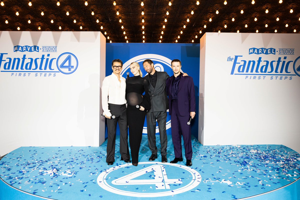 DendyCinemas's tweet image. A f📷ntastic night in Sydney. The cast of THE FANTASTIC FOUR: FIRST STEPS walked the blue carpet at the special Australian launch event last night. Catch Marvel Studios' latest blockbuster when it hits Dendy Cinemas July 24. #TheFantasticFour