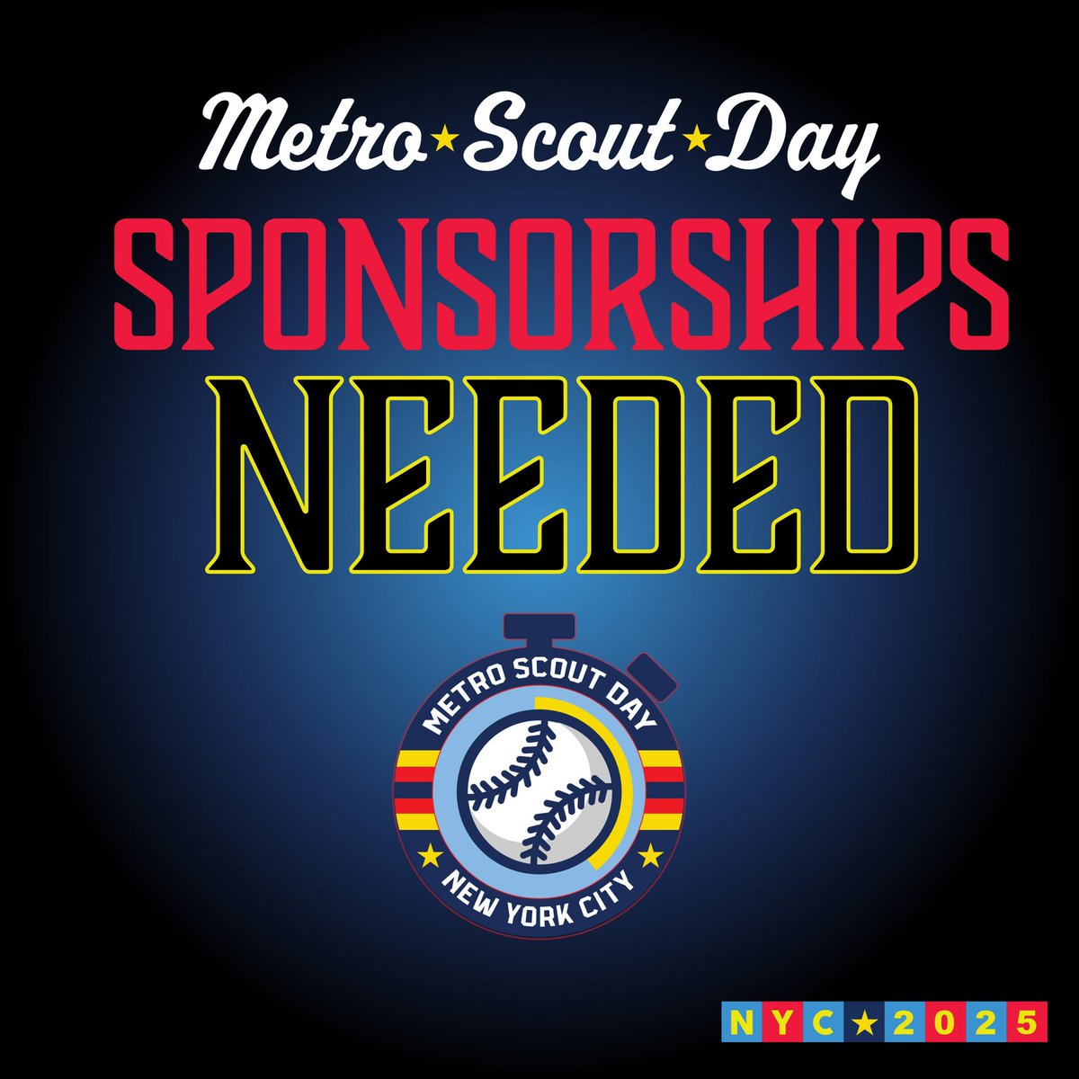 Help Keep Metro Scout Day Free.
Your sponsorship opens doors for overlooked talent chasing the big leagues.

1,500+ athletes showcased
$20M+ in scholarships
30+ drafted

Be the difference. Inquire within.
#MetroScoutDay #Year9