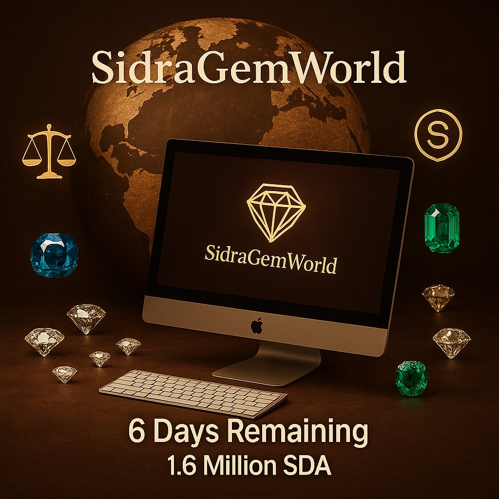 SaddatSalman's tweet photo. 🌟 Sidra Gem World – Only 6 Days Left! 🌟

⏳ Time is running out…
🚀 Be part of a revolution in the ethical gemstone industry — backed by blockchain, Shariah-compliant finance, and real-world impact.

💎 1.6 Million SDA Already Contributed!
This is your last chance to invest in a project that combines transparency, halal returns, and global scalability.

📌 Don’t wait for tomorrow.
✅ Invest now.
✅ Secure your SDA rewards.
✅ Own a piece of the future with Sidra Gem World.

Project link🔗
https://t.co/adSFKCKYPn

Telegram link🔗
https://t.co/lg3QzDvGvV

#Tokenization #SidraGemWorld #SDA #SidraChain #sidrabank #sidraFamliy #sidracommunity
