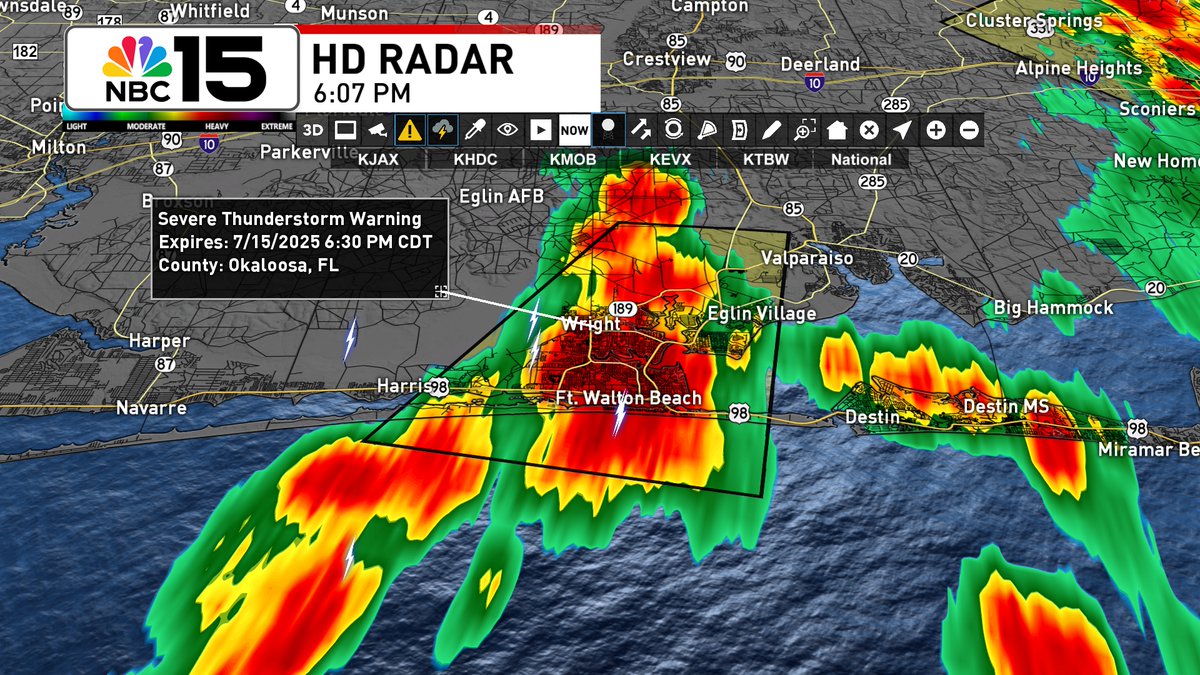 Kelly Foster (@kelly_wpmi) on Twitter photo Severe Thunderstorm Warning for southern Okaloosa County, including Fort Walton Beach, until 6:30PM. This storm is moving SW at 30 mph and is capable of 60 mph wind gusts and nickel size hail. <a href="/mynbc15/">NBC 15 News</a>
mynbc15.com/weather Severe Thunderstorm Warning for southern Okaloosa County, including Fort Walton Beach, until 6:30PM. This storm is moving SW at 30 mph and is capable of 60 mph wind gusts and nickel size hail. <a href="/mynbc15/">NBC 15 News</a>
mynbc15.com/weather