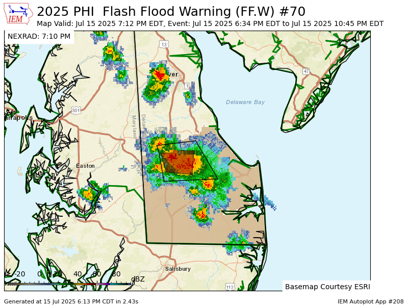 PHI updates Flash Flood Warning [flash flood: radar indicated] (cancels Kent [DE], continues Sussex [DE]) till Jul 15, 10:45 PM EDT mesonet.agron.iastate.edu/vtec/f/2025-O-…