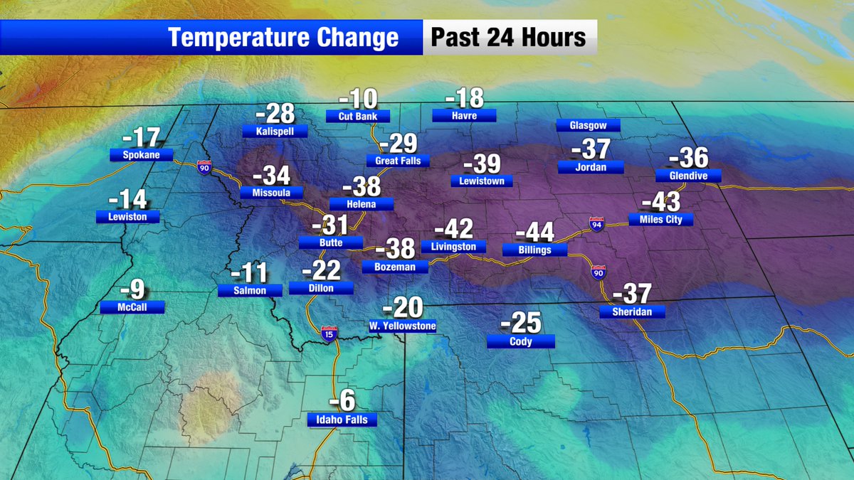 AlainaMargoTV's tweet photo. Significant cooling impacting the Treasure State, what month does it feel like to you?
Warming enters the west tomorrow #MontanaSummer
#NonStopLocal #mtwx https://t.co/TWuqGUu4Vg