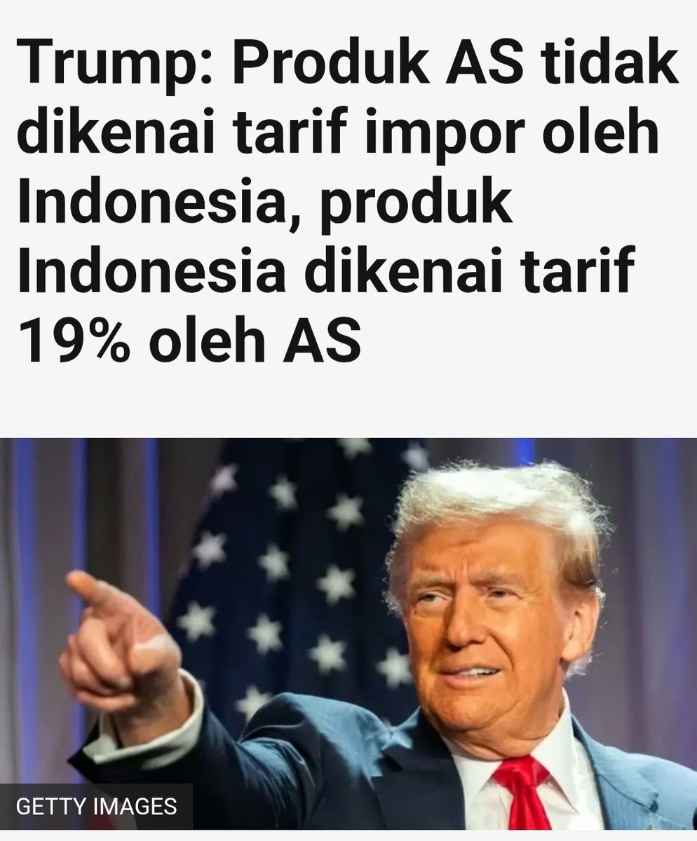 Produk AS tidak dikenai tarif Impor oleh Indonesia, sedangkan produk Indonesia dikenai tarif 19% oleh AS

Sebuah kesepakatan yang sangat awokawokawokawok
