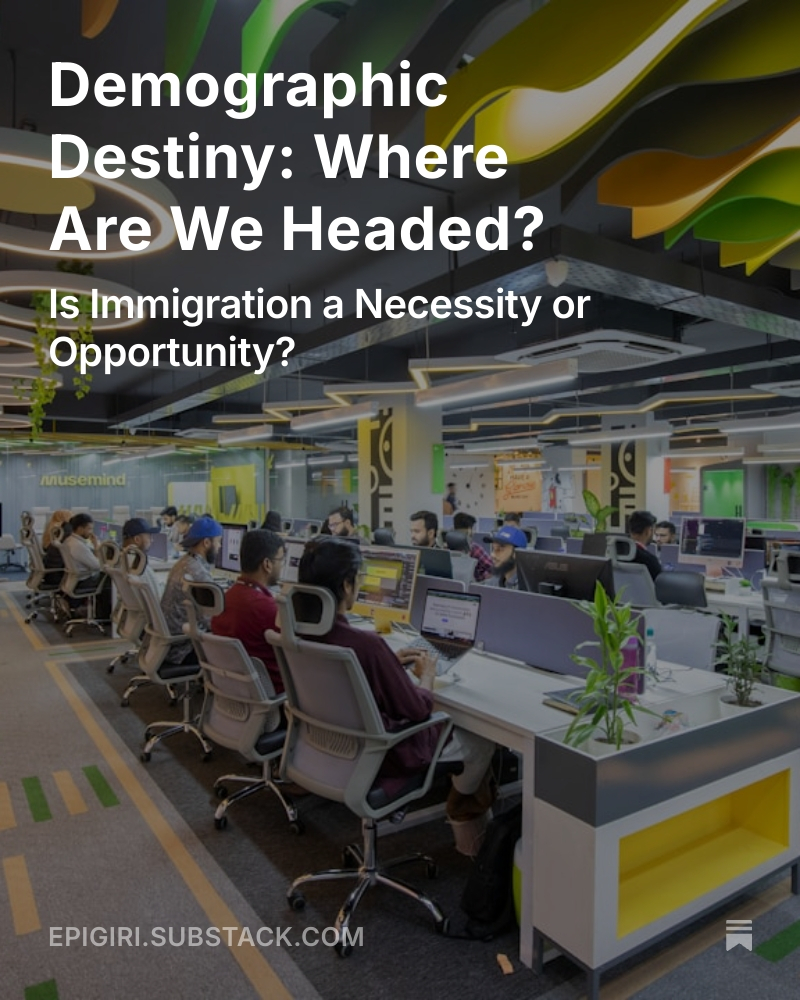 grbepi's tweet image. Demographic Destiny: Where Are We Headed?
Is Immigration a Necessity or Opportunity?
In New Delhi, a generation of young professionals would carry the hopes of a nation that is aging. In Beijing, an only child cares for four elders as the family tree flips. In Lagos, classrooms…