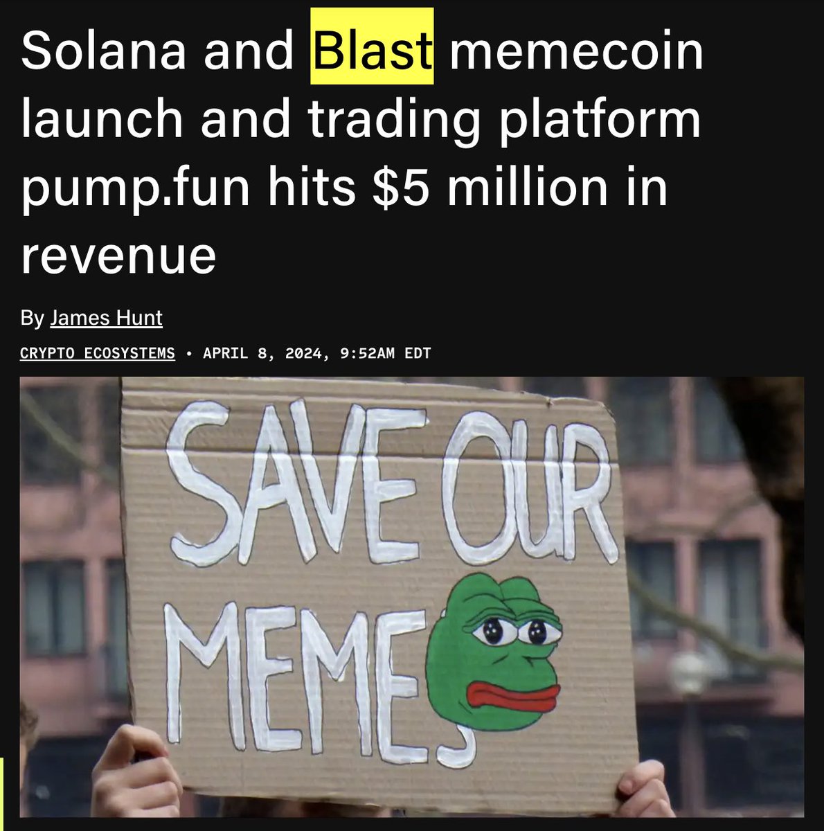 Pump fun was deployed on Blast. Imagine how different history could’ve been.

Sometimes, the simple playbook of shipping fast can be more powerful than any well-designed mechanism.