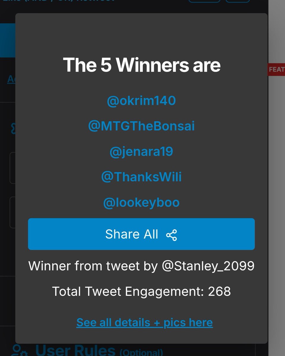 Stanley2099 (@stanley_2099) on Twitter photo Congrats to the winners! I will DM you your codes ❤️🔥
<a href="/okrim140/">Underjorden I</a>
<a href="/MTGTheBonsai/">MTGTheBonsai</a>
<a href="/jenara19/">Jenara19.</a>
<a href="/ThanksWili/">Wili 🍥</a>
<a href="/lookeyboo/">Luke</a> Congrats to the winners! I will DM you your codes ❤️🔥
<a href="/okrim140/">Underjorden I</a>
<a href="/MTGTheBonsai/">MTGTheBonsai</a>
<a href="/jenara19/">Jenara19.</a>
<a href="/ThanksWili/">Wili 🍥</a>
<a href="/lookeyboo/">Luke</a>