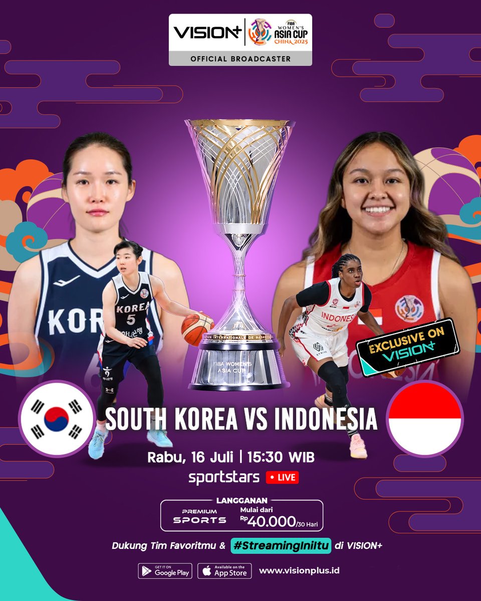 Tantangan selanjutnya di depan mata!

Timnas basket putri Indonesia akan menghadapi Korea Selatan yang saat ini berada di peringkat 4 Asia dalam laga penentu langkah selanjutnya di FIBA Women’s Asia Cup 2025 🏀

Ayo dukung perjuangannya!

#StreamingIniItu pertandingan terlengkap