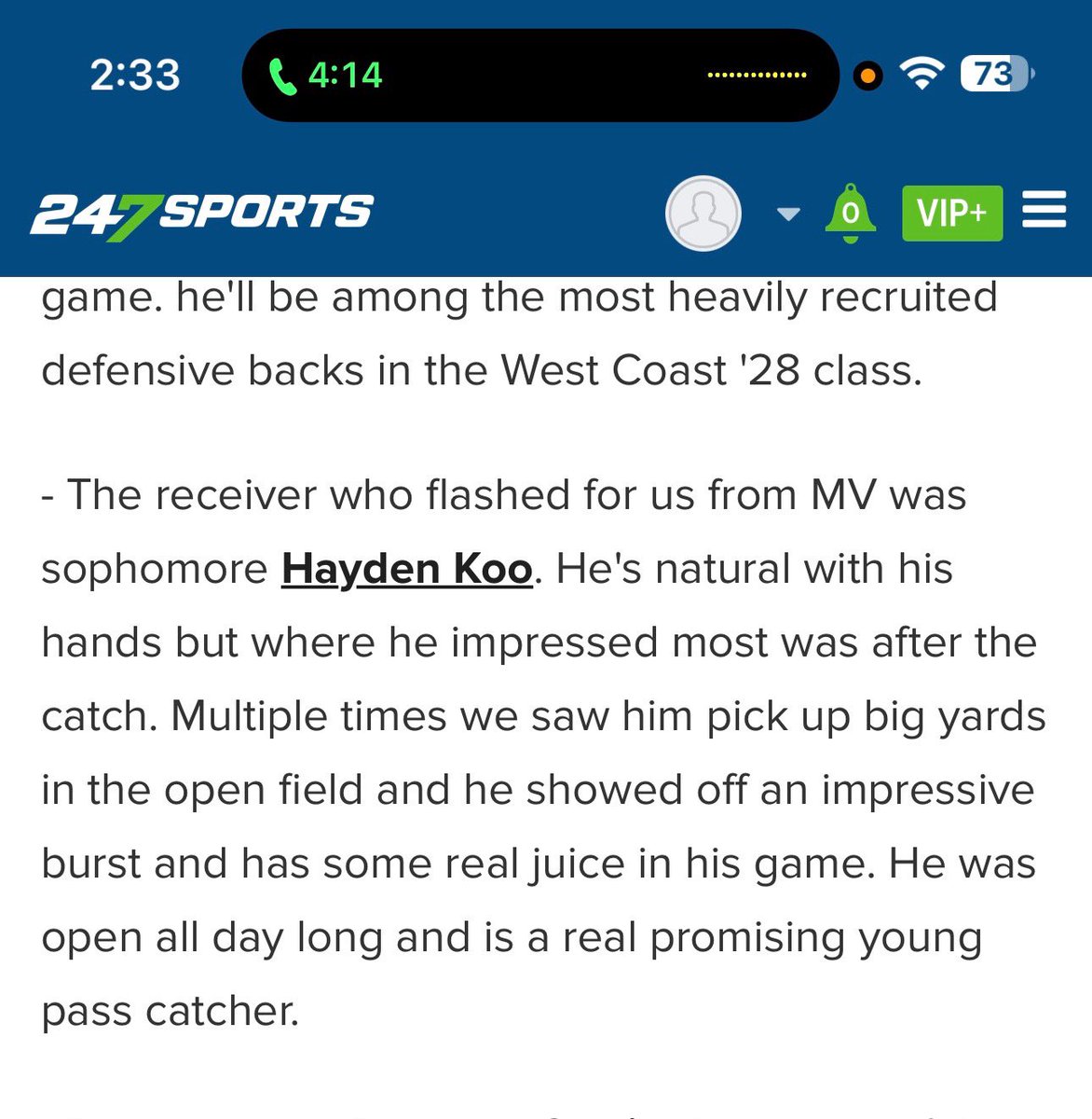 Hayden Koo (@haydenkoo0) on Twitter photo Appreciate the write up from this past weekend! <a href="/GregBiggins/">Greg Biggins</a> <a href="/BrandonHuffman/">Brandon Huffman</a> <a href="/247recruiting/">247Sports Recruiting</a> <a href="/247Sports/">247Sports</a> <a href="/Realregular4/">Tim Willams IV</a> Appreciate the write up from this past weekend! <a href="/GregBiggins/">Greg Biggins</a> <a href="/BrandonHuffman/">Brandon Huffman</a> <a href="/247recruiting/">247Sports Recruiting</a> <a href="/247Sports/">247Sports</a> <a href="/Realregular4/">Tim Willams IV</a>