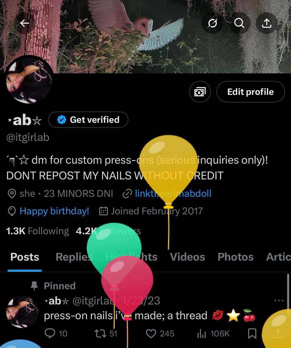 itgirlab's tweet image. balloons on my page