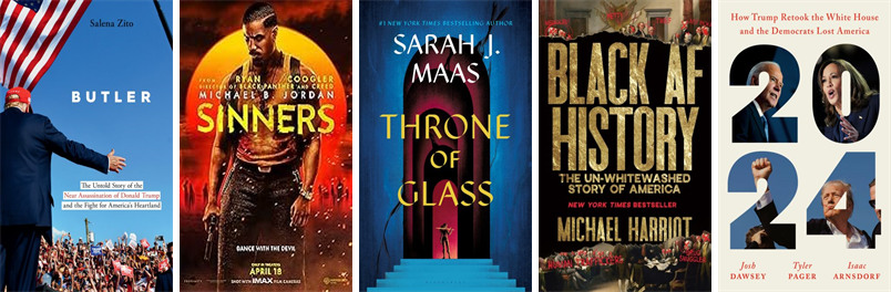 CHBoothLibrary's tweet image. This week the Cyrenius H. Booth Library has 172 new books and ten new movies. New items include Butler, Sinners, 1923, Thunderbolts*, The Amateur, Throne of Glass, Black AF History, 2024, Algospeak, Fallout, A Marriage at Sea, and They're Coming for You. wowbrary.org/nu.aspx?p=3076…