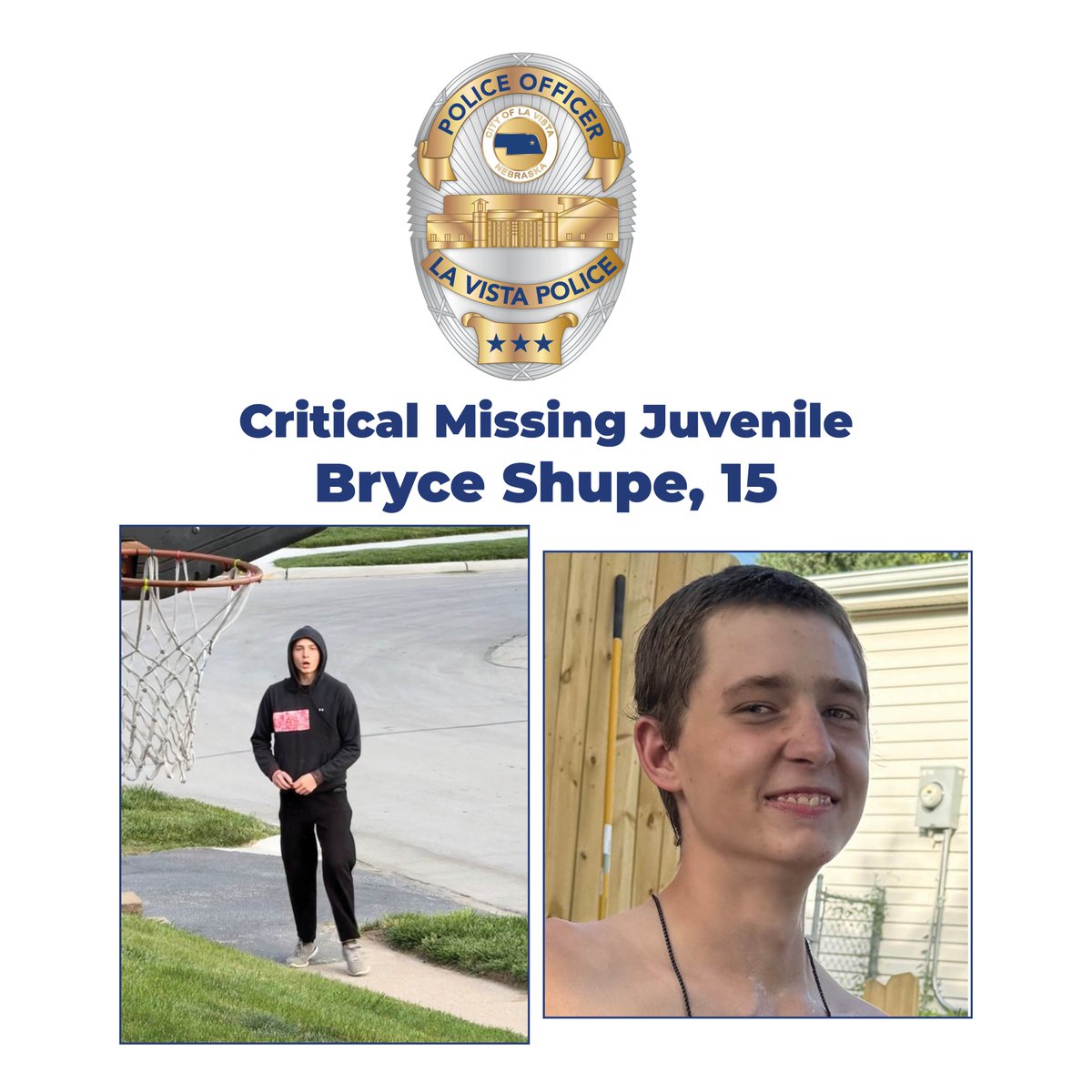 At approximately 7:55 p.m. this evening, La Vista Police officers were called to a residence in the 7500 block of Terry Drive to a family dispute involving a mother and her teenage son.