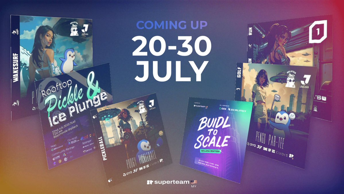 SuperteamMY's tweet image. SuperteamMY is going all out this July in conjunction with @MalaysiaBCW.
From networking, keynotes to sport, we've got a full week of good vibes, community energy, and fun.
Here’s everything you need to know 🧵👇