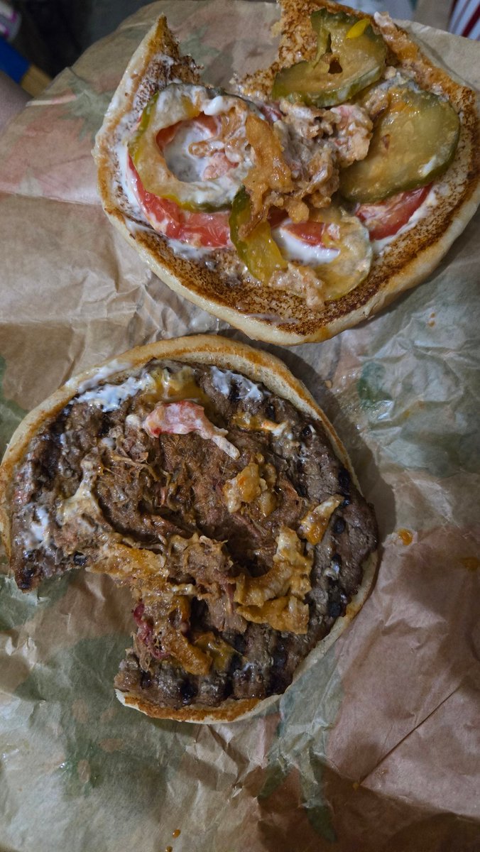 jill marie (@vegasmom728) on Twitter photo Hey <a href="/BurgerKing/">Burger King</a>, is your brisket whopper supposed to have brisket? I got a weird BBQ sauce colored paste under my pickles and something that could have been onion strings. Wasn't just my burger, two other people in my party ordered the same thing and said the same. Hey <a href="/BurgerKing/">Burger King</a>, is your brisket whopper supposed to have brisket? I got a weird BBQ sauce colored paste under my pickles and something that could have been onion strings. Wasn't just my burger, two other people in my party ordered the same thing and said the same.