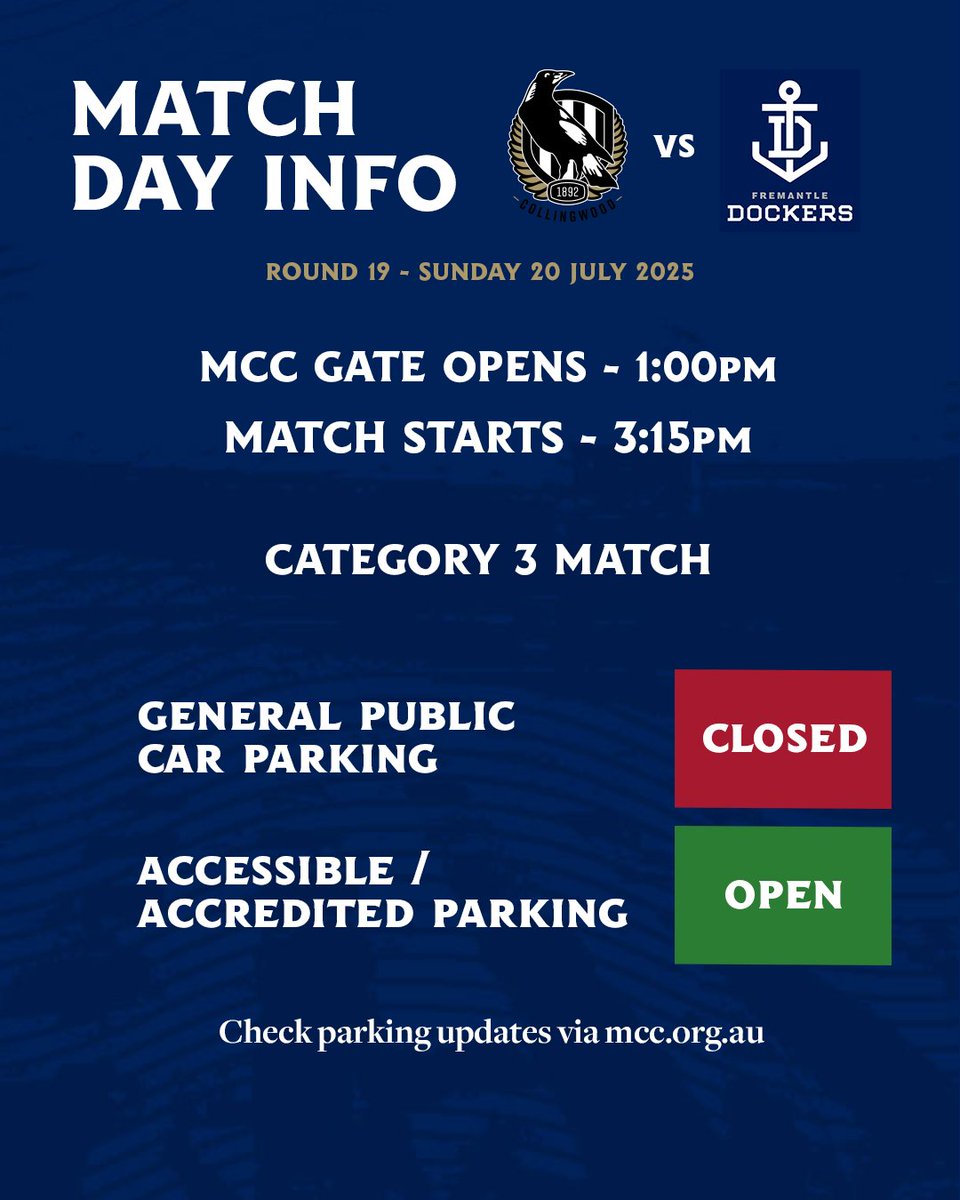 Round 19 continues in the Reserve.

Unreserved seating 📍 bit.ly/PiesDockersUnr…
Library fact sheet 📚 bit.ly/PiesDockersFac…