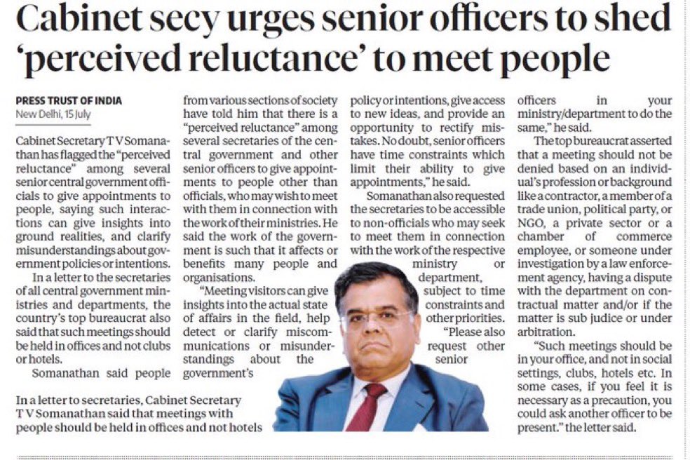 amitabhk87's tweet image. Well done Cabinet Secretary. If we don’t meet we will never comprehend the problems of the common man.