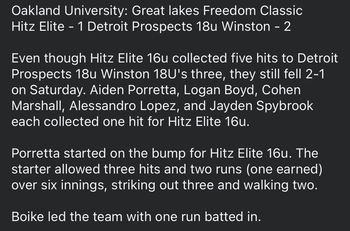 Hitz Elite 16u Dunford (@hitzelitemi) on Twitter photo 