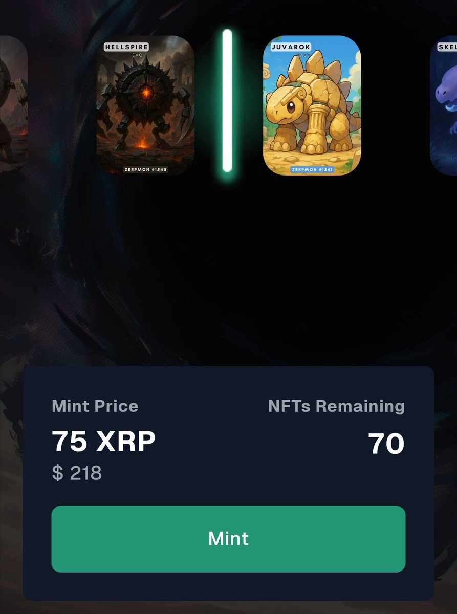 zerpmon's tweet image. Zerpmon updates:
- Legendary Dragon still unminted
- Jackpot is over 7,000 $zrp
- PvP season is halfway through, fight your way to breed a Zerpmon
See you on the battlefield!