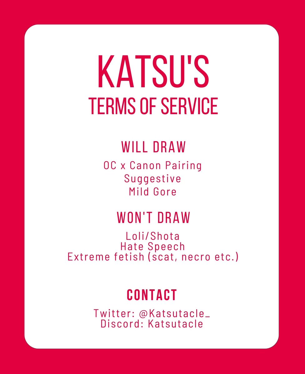 Katsutacle_'s tweet image. Interest check for this month and the next! dms are open in case of interest, thank you!