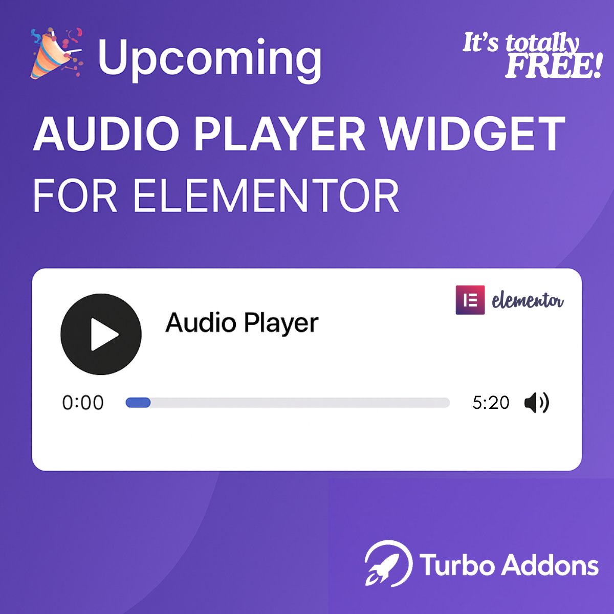 Turbo_addons's tweet photo. 🎉 Excited to announce an upcoming feature in Turbo Addons for Elementor – the Audio Player Widget is almost ready, and the best part? It’s totally FREE – available in the free version of Turbo Addons!
https://t.co/t9HgE2tgaH 
https://t.co/vTn8qir7bs
#elementor 
#wordpress https://t.co/4ovPee1PV5