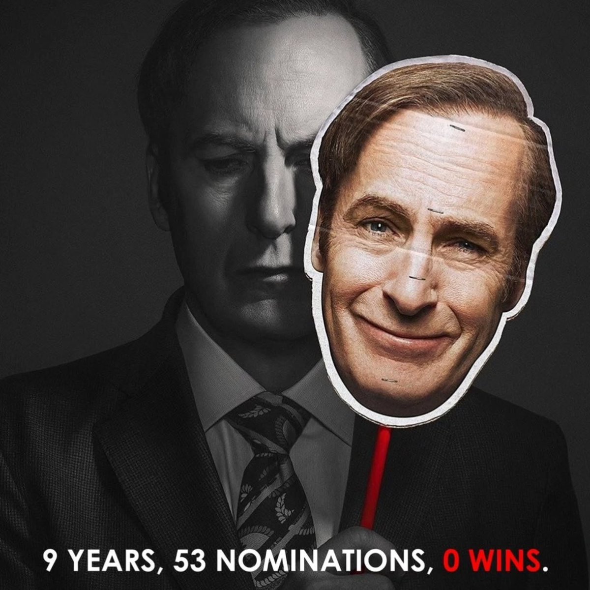 With all this Emmy talk. 
What a sick joke. Pure chicanery.  
Better Call Saul 
9 years - 53 noms and 0 wins
All the great acting moments. 
The best directing and writing.
Most shocking, the cinematography didn't even receive 1 nomination.