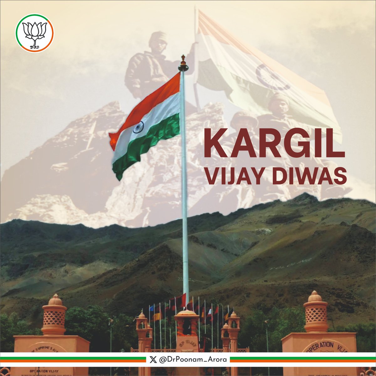 Today, we honor the unwavering courage and selfless sacrifice of our Indian soldiers who fought valiantly for the pride of our nation. Their bravery and dedication will forever be etched in our hearts and history.

#Kargilvijaydiwas
