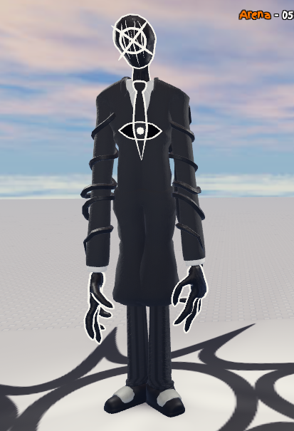 awes0meshapes's tweet image. Tweeting this for 300 discord members which is kewl, here's Slenderman's progression skin which you unlock by levelling him up to level 100!! Not necessarily based on anything, design by @Tainted_Hannah
#ROBLOX #RobloxDev #frightfighters