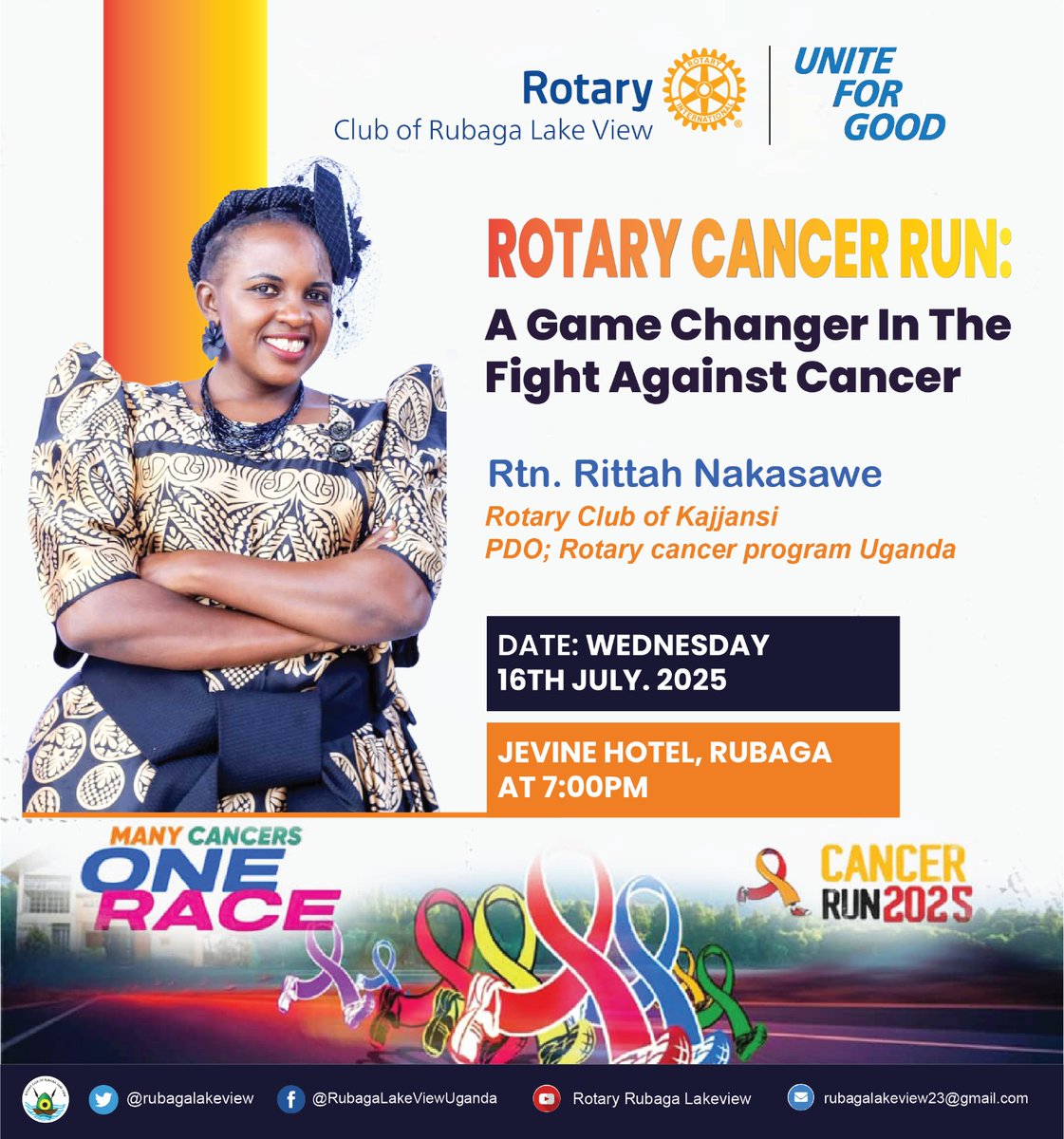 Rittah sponsacristi (@ritahsponsacris) on Twitter photo Join me today for a conversation about the key role played by the Rotary cancer run in the fight against cancer physically at the weekly meeting of <a href="/rubagalakeview/">RC.RubagaLakeview</a> and virtually through the link meet.google.com/zgr-zziw-txb
#CancerRunUg25 Join me today for a conversation about the key role played by the Rotary cancer run in the fight against cancer physically at the weekly meeting of <a href="/rubagalakeview/">RC.RubagaLakeview</a> and virtually through the link meet.google.com/zgr-zziw-txb
#CancerRunUg25