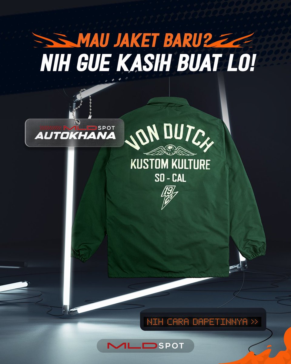 MLDSPOT's tweet photo. GUE KASIH JAKET KEREN INI BUAT LO YANG BERUNTUNG! Mahal nih, bisa buat pamer juga ke temen lo. Gas ikutan!
#MLDSPOT #InspiringLifestyle #InTheSpotLife #MLDSPOTAutokhana #Autokhana2025 #Giveaway https://t.co/t5pK45yk3p
