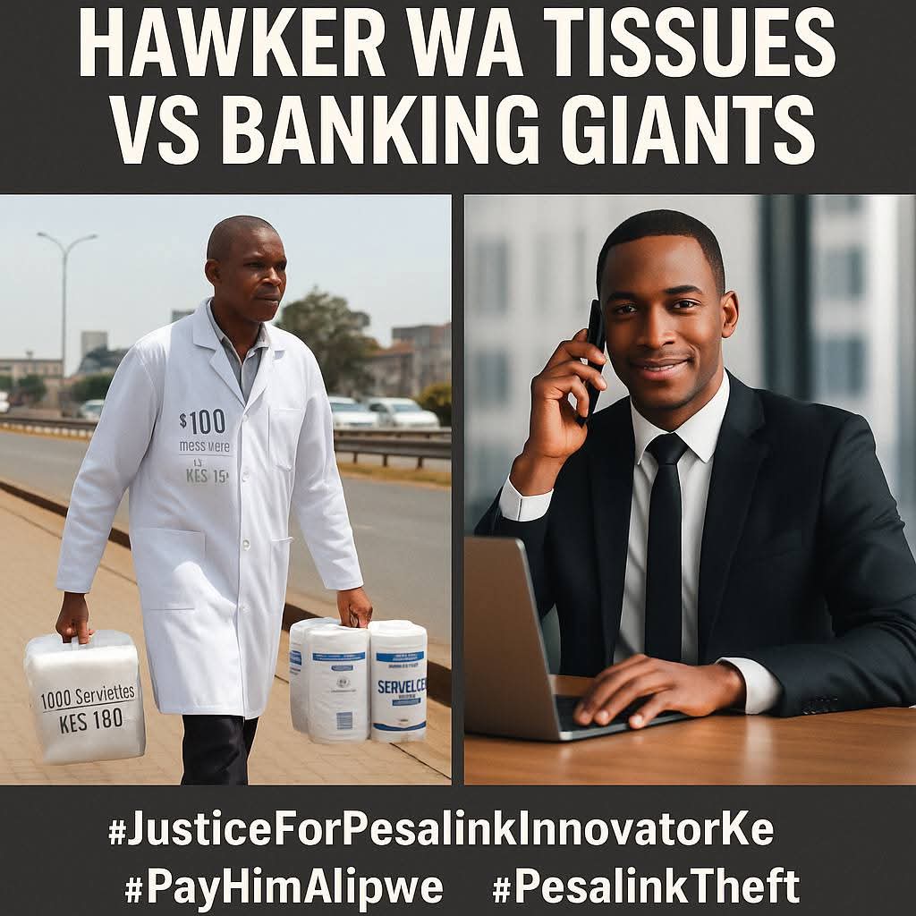 THE PESALINK STORY — PART 2
They told me to go to court. I did.
They told me to wait. It's been 7 years.
They told me 2 prove it. I did.
Still no credit, no coin, no justice.

This is what it means 2 b a Kenyan innovator.
This is how banks and institutions crush dreams.
#IPTheft