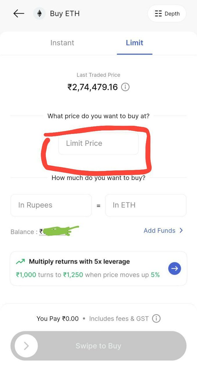 annyd22's tweet image. 6: Okay, time to walk through it step by step.

Here’s how to place a limit order on @CoinDCX  :

Open CoinDCX app
Tap on $BTC, $ETH/INR - or any crypto pair.
Select “Limit Order”
Enter your desired price
Set amount &amp;amp; confirm—CHECK TWEET 4 👆
#CryptoTutorial #HowToTrade