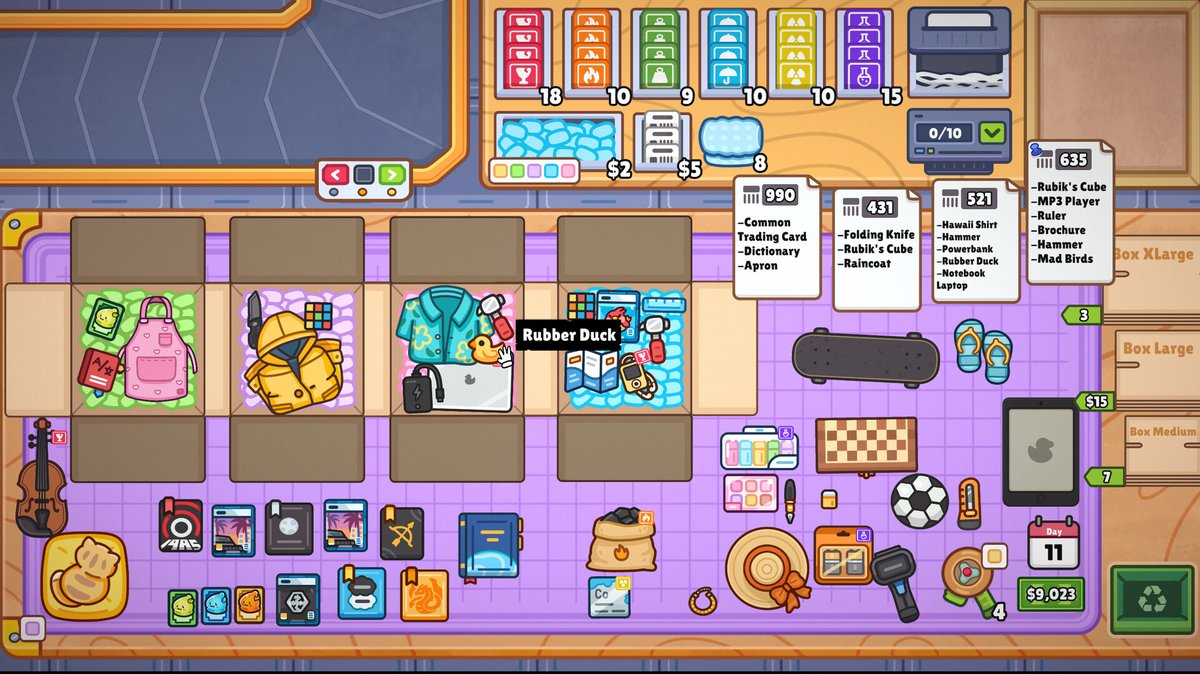 rogueducknet's tweet image. Ship, Inc. – the job sim you need!📦
Pack boxes, scan tags, and chase down shady cheques.
✨ Available on Steam! ✨
#wishlistwednesday #gamedev